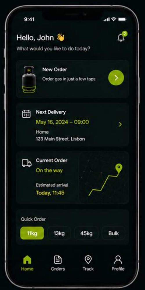GasDist mobile app home screen