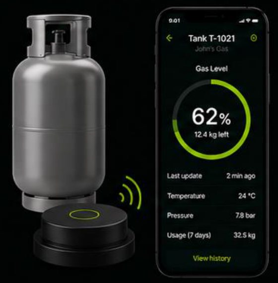 Cylinder on the smart sensor next to the app tank screen